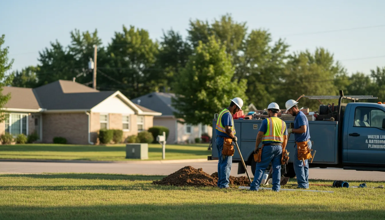 Residential water line and bathroom plumbing service in Kellogg, IA